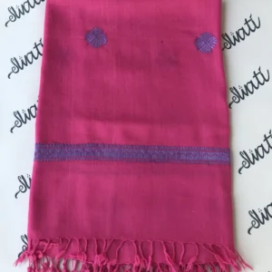 Woolen hand embroidery pink color swati embroidery women shawl
