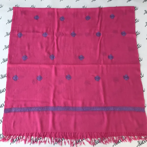 Woolen hand embroidery pink color swati embroidery women shawl