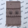 Attractive machine embroided shawl brown color