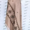 Attractive machine embroided shawl brown color