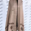Attractive machine embroided shawl brown color
