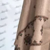 Attractive machine embroided shawl brown color