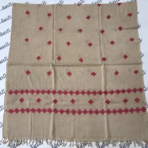 Attractive maroon hand embroidery woolen shawl