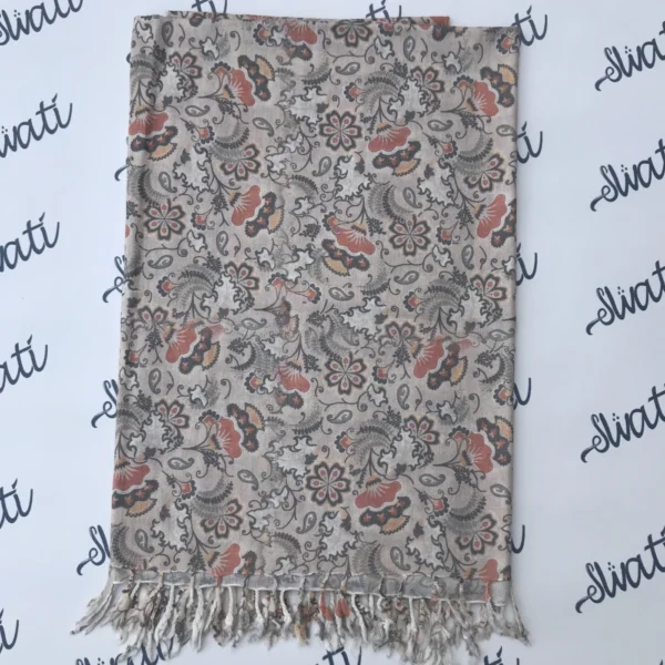 Attractive woolen women printed shawl swati shawl