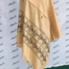 Dark cream color attractive machine embroided shawl