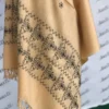Dark cream color attractive machine embroided shawl