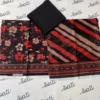 3 Piece Printed Lawn with attractive Black and Orange Design