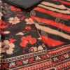 3 Piece Printed Lawn with attractive Black and Orange Design