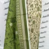 3 Piece Printed Summer Lawn unstitched dress with green and light color