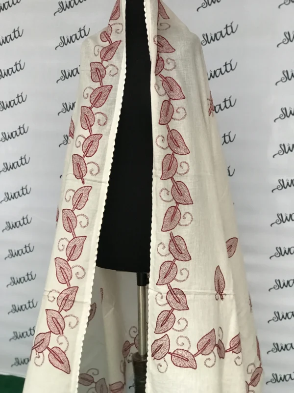Summer Lawn Shawl Hand embroidered Offwhite Color for ladies