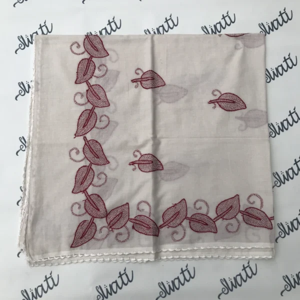 Summer Lawn Shawl Hand embroidered Offwhite Color for ladies