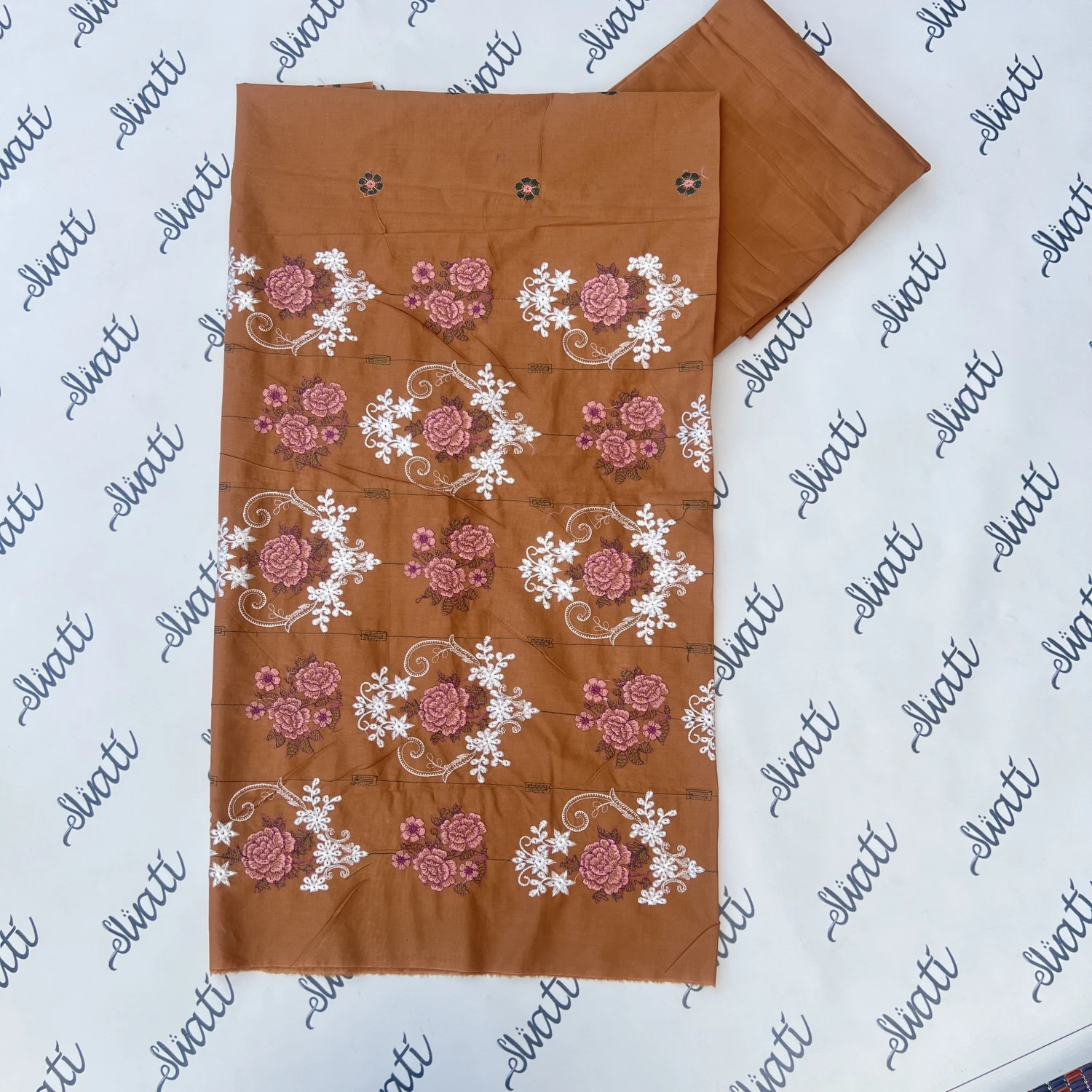 Unstitched 2 piece Lawn – Dark Peach Color