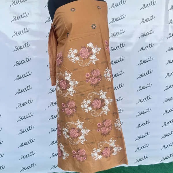 Unstitched 2 piece Lawn - Dark Peach Color