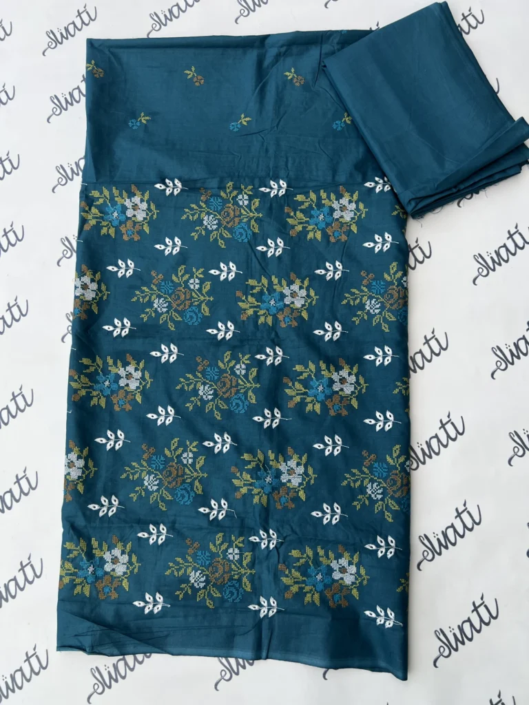 Women Summer Lawn 2 piece with attractive Blue Dianne color and high contrast embroidery