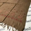 Swati Brown Color Woolen Shawl With Multi-color Embroidery