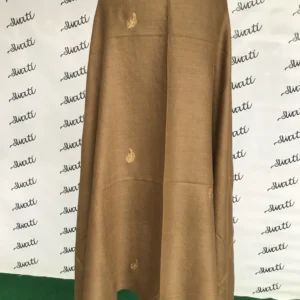 Swati Brown Color Woolen Shawl With Multi-color Embroidery