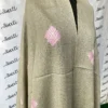 Swati Warm Grey Color Hand-embroidered Shawl with Pink Embroidery