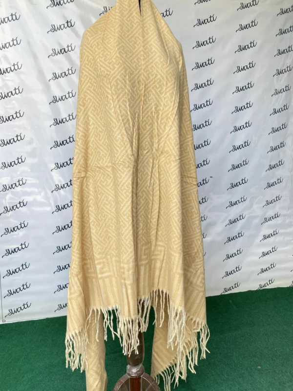 Attractive Design Cream Color Winter Swati Shawl
