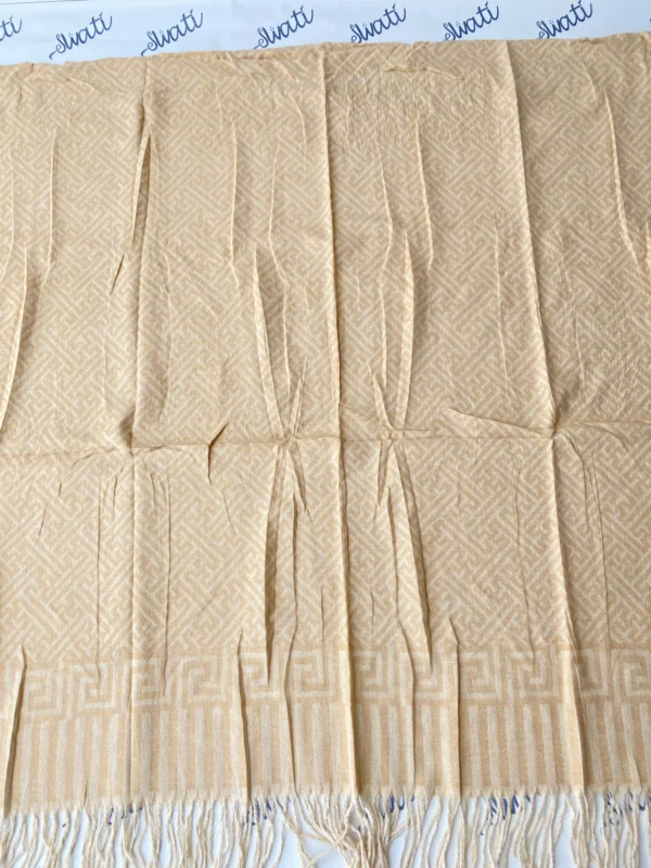 Attractive Design Cream Color Winter Swati Shawl