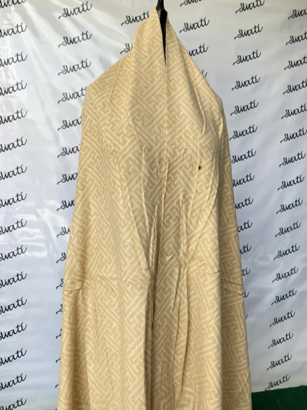 Attractive Design Cream Color Winter Swati Shawl