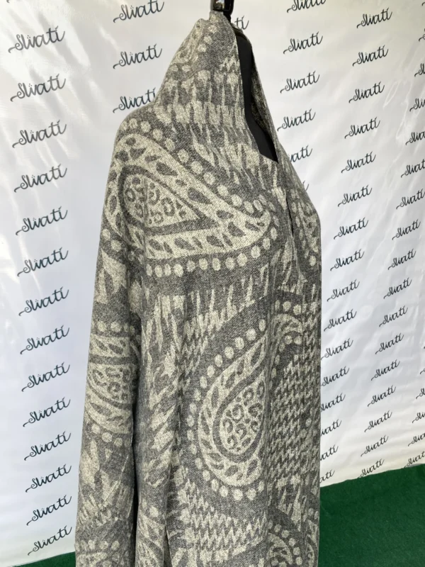 Attractive Dark Design Cream Color Winter Swati Shawl