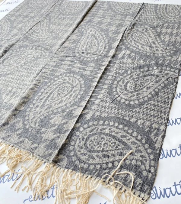 Attractive Dark Design Cream Color Winter Swati Shawl