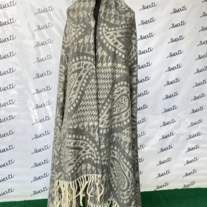 Attractive Dark Design Cream Color Winter Swati Shawl