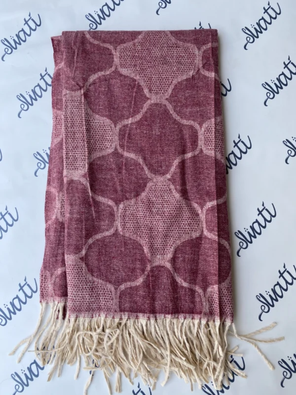 Attractive Red Color Woolen Winter Swati Shawl