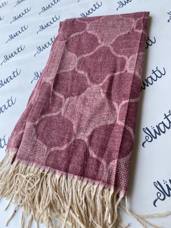 Attractive Red Color Woolen Winter Swati Shawl