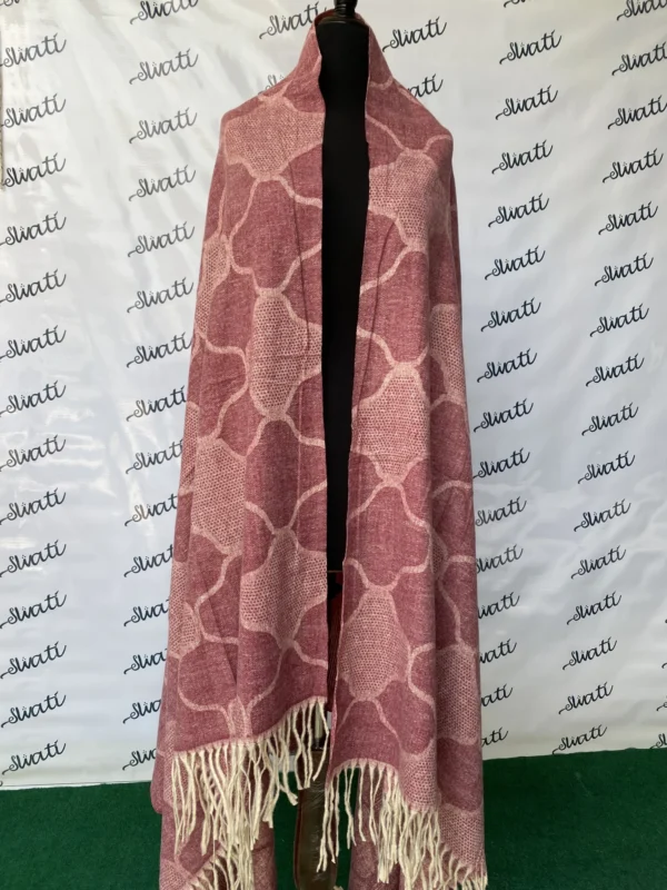 Attractive Red Color Woolen Winter Swati Shawl