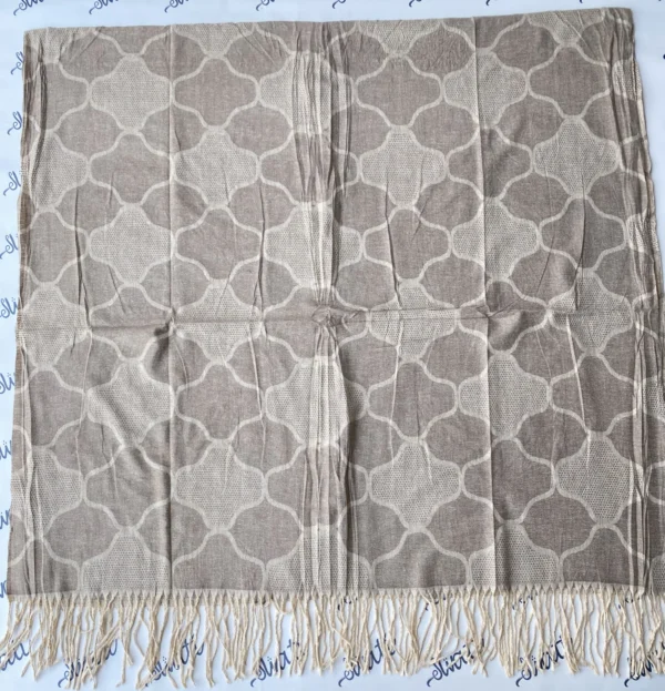 Attractive Design Cream Color Woolen Swati Winter Shawl