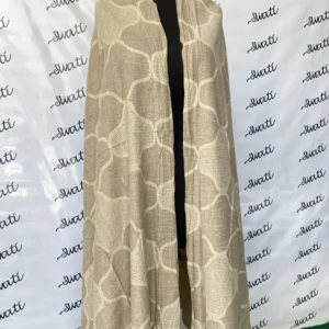 Attractive Design Cream Color Woolen Swati Winter Shawl