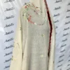Attractive Cream Color Swati Shawl with Colorful Hand-embroidery
