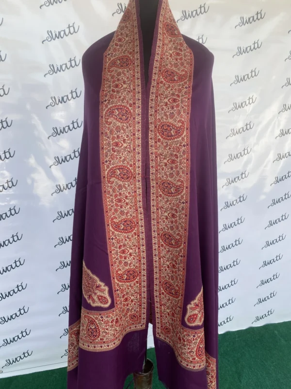 Attractive Pashmina Kaani Purple Color Shawl
