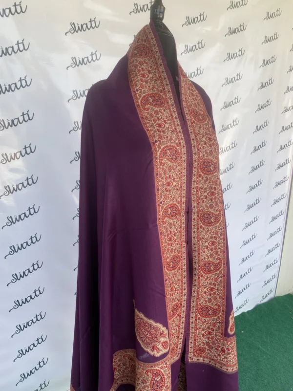 Attractive Pashmina Kaani Purple Color Shawl