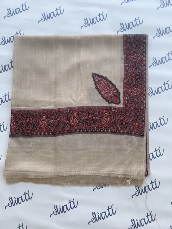 Attractive Pashmina Kaani Cream Color Shawl