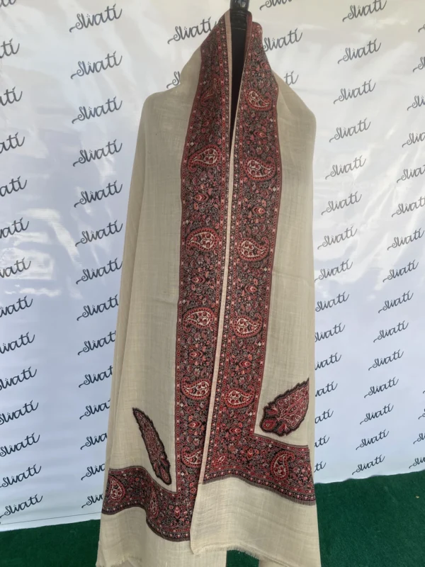 Attractive Pashmina Kaani Cream Color Shawl