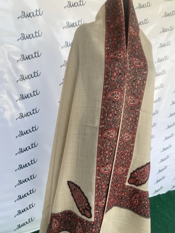 Attractive Pashmina Kaani Cream Color Shawl