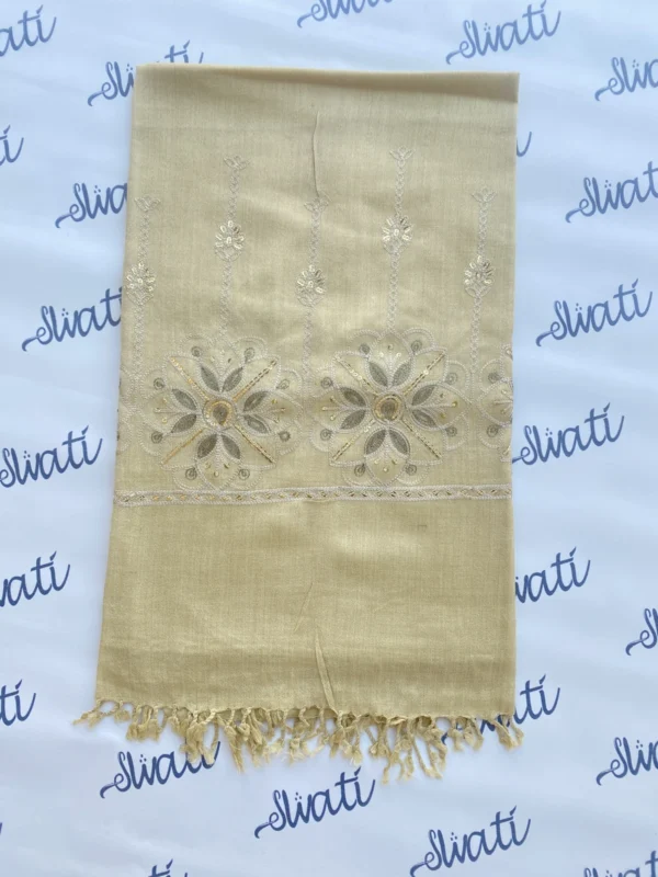 Beautiful Swati Cream Color Embroidered Shawl