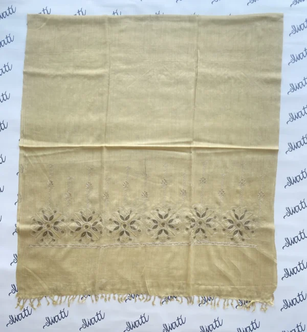 Beautiful Swati Cream Color Embroidered Shawl