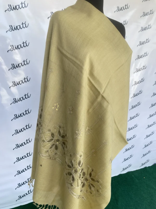 Beautiful Swati Cream Color Embroidered Shawl