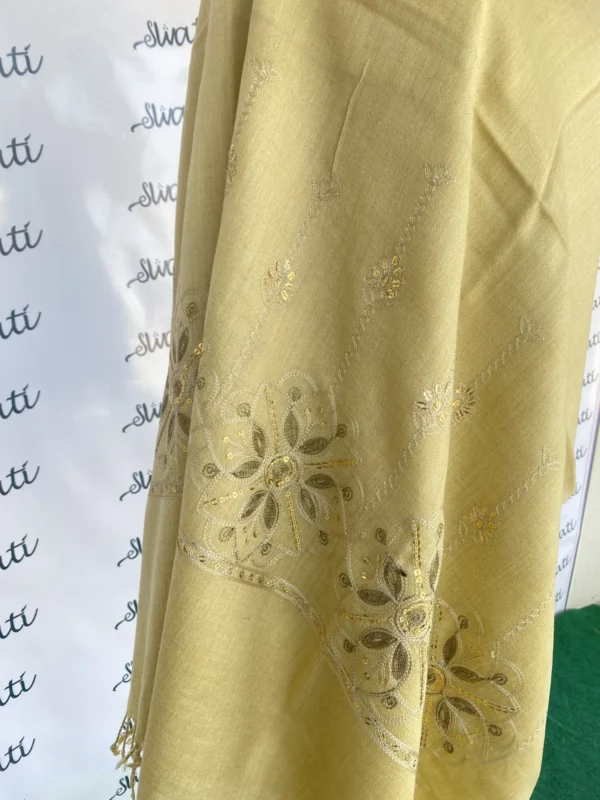 Beautiful Swati Cream Color Embroidered Shawl