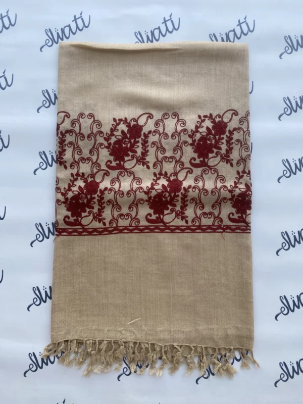 Attractive Camel Color Woolen Swati Shawl