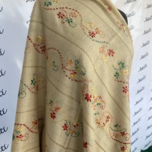 Attractive Multi-color Hand-embroidery Woolen Shawl