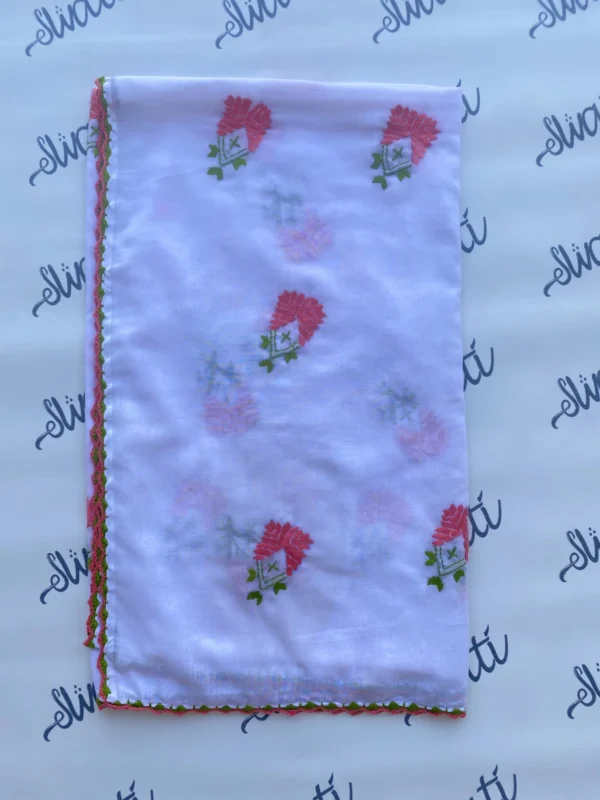 Attractive Swati Summer Shawl with Floral Hand-embroidery