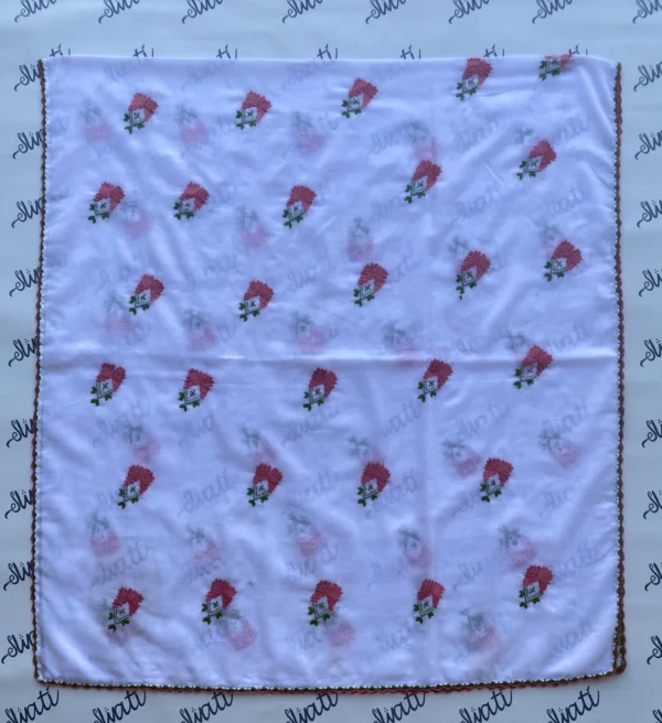 Attractive Swati Summer Shawl with Floral Hand-embroidery